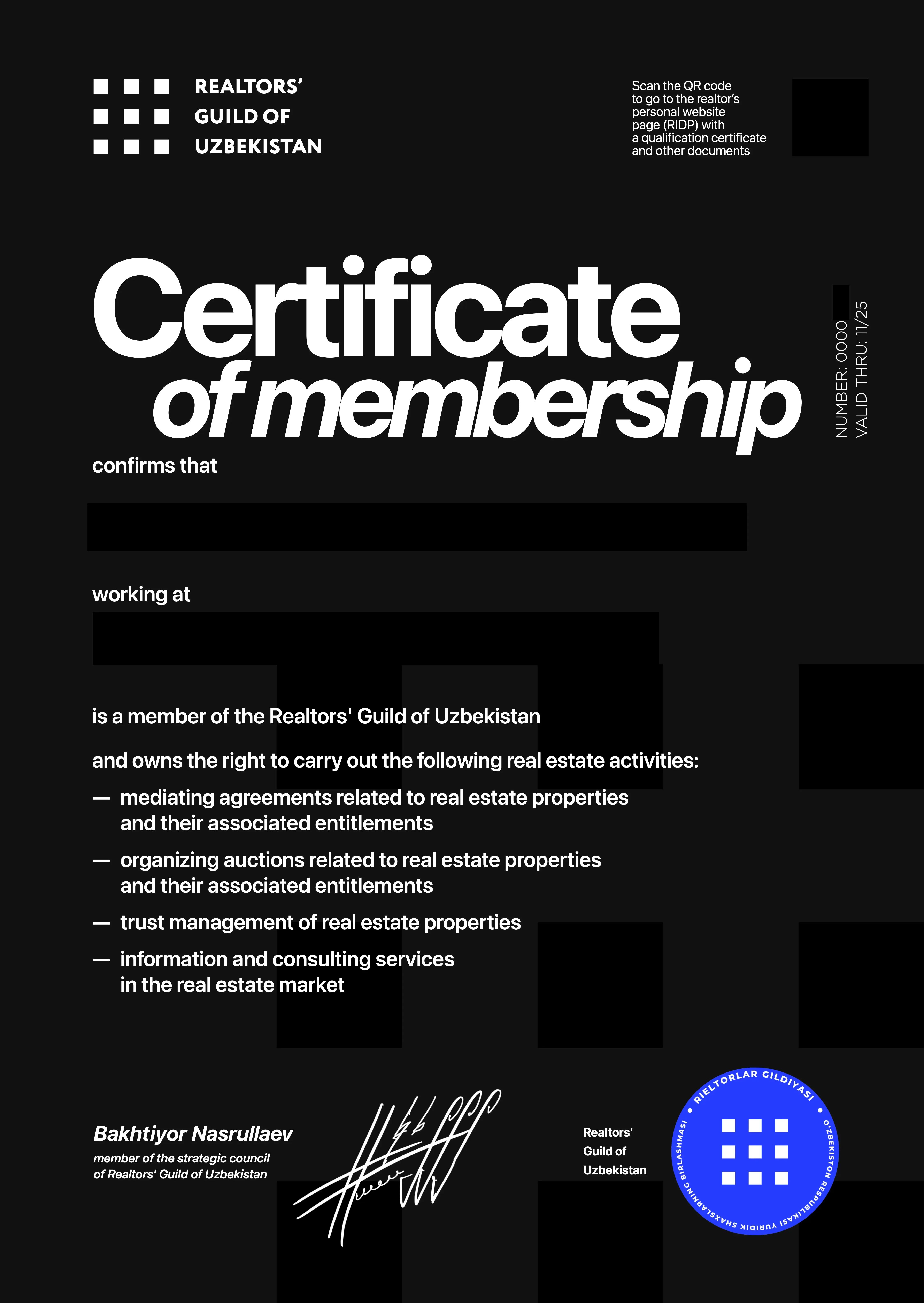 RGU certificate